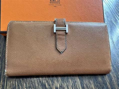 hermes bearn wallet tri-fold soleil